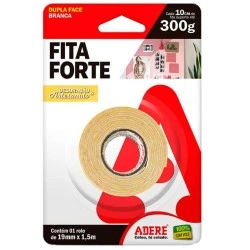 Fita Forte Dupla Face Espumada Adere Adesiva 19x1,5m 300g