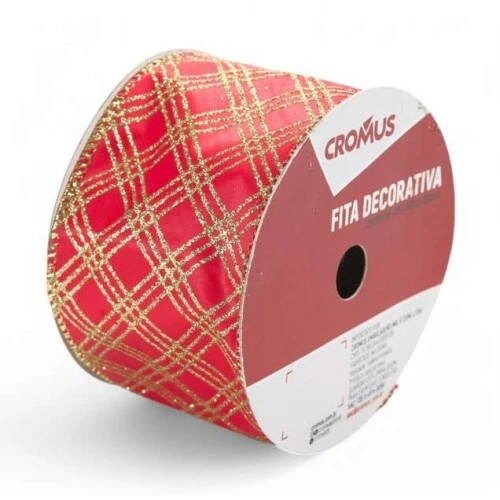Fita aramada Cromus xadrez 6,3cm × até 9,14m
