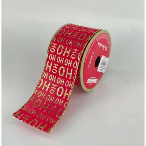 Fita de Natal HOHOHO 6,3cm x 91,4 Metros - Cromus