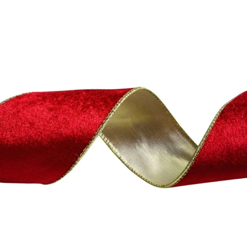 Fita de Natal Veludo Vermelho 6,3cm x 91,4 Metros - Cromus