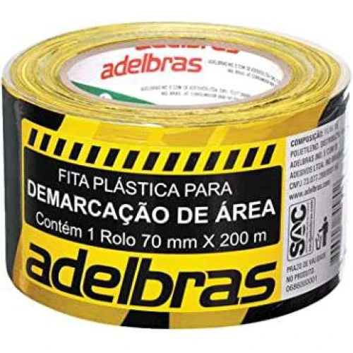 Fita de Sinalização Zebrada Adelbras 70X200m