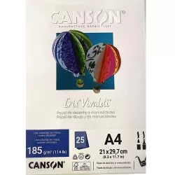 Folha de Papel Color Branco 185g/m² com 25 unidades - Canson