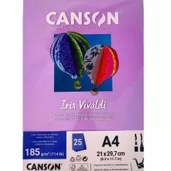 Folha de Papel Color Lilás 185g/m² com 25 unidades - Canson