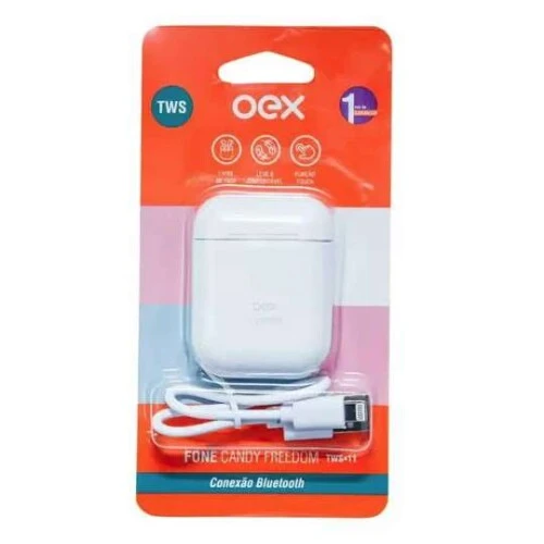 Fone de Ouvido Bluetooth TWS Branco - OEX