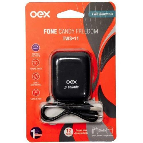 Fone de Ouvido Bluetooth TWS Preto - OEX