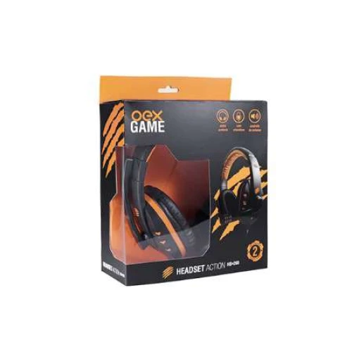 Fone de Ouvido Headset Gamer Action HS200 OEX (Preto e Laranja)