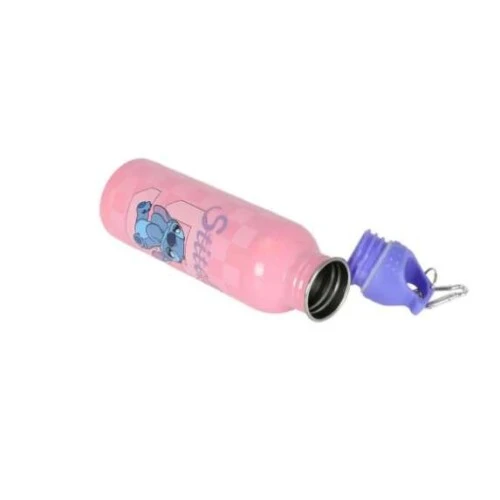 Garrafa Escolar Stitch 750ml Alumínio Luxcel Rosa