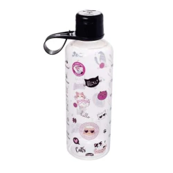 Garrafa Plástica Estampada Cute Meow 970ml- Plasútil