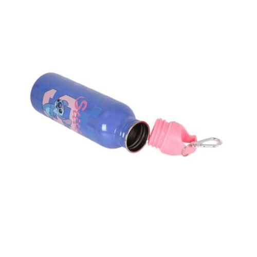 Garrafa de Água Escolar Luxcel Stitch 750ml Alumínio Azul
