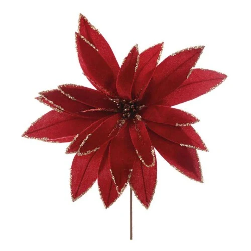 Haste Flor Natalina 41cm Enfeite Natal REF.1092390 Haste Flor Natalina 41cm Enfeite Natal REF.1092390