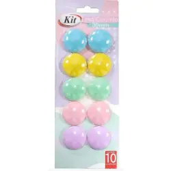Imã Colorido Pastel 20mm Cartela com 10 Unidades - Kit