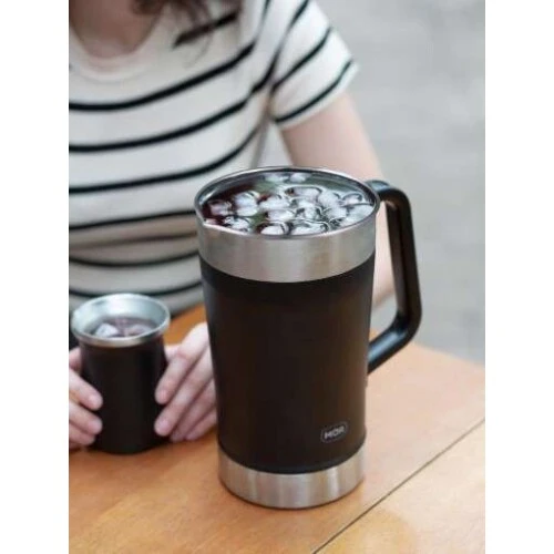 Jarra Térmica Mor Jug 1,9L Preto  Parede Dupla com Isolamento a Vácuo