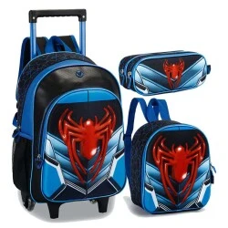 Kit Mochila Com Roda Homem Aranha 4 peças - Cor Sortida - Nova Rio