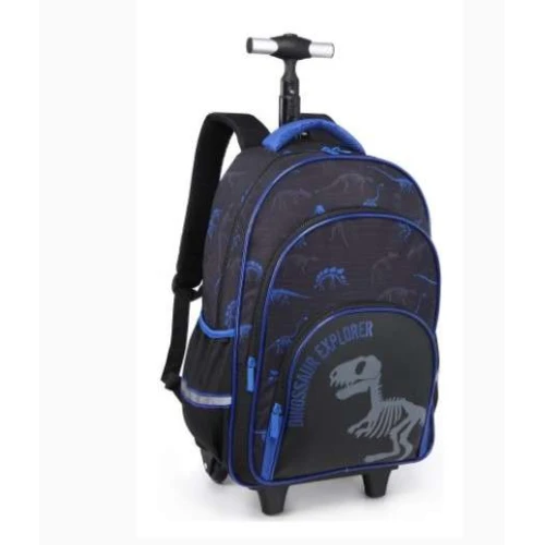 Kit Mochila Com Roda Seanite Dinossauro Com 4 Peças Kit Mochila Com Roda Seanite Dinossauro Com 4 Peças