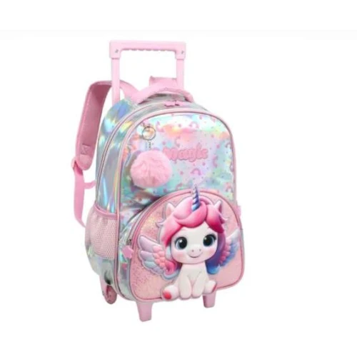 Kit Mochila com Roda Unicórnio 4 Peças - Nova Rio