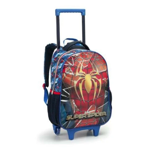 kit Mochila com Roda Spider Man Azul - Seanite