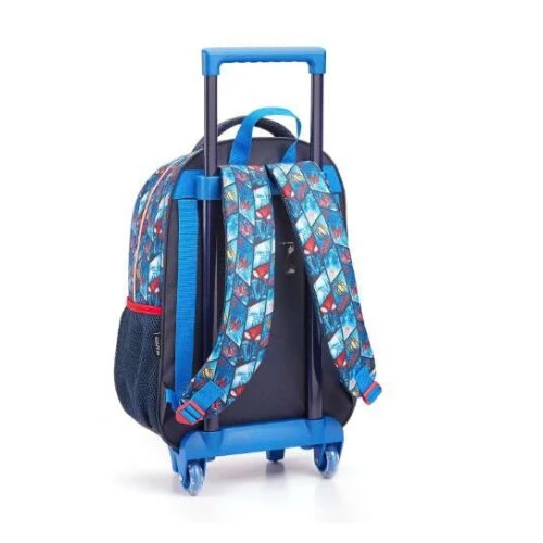 kit Mochila com Roda Spider Man Azul - Seanite