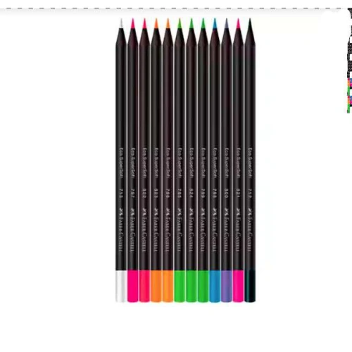 Lapis Cor 12 Cores - Faber Castell SupersofT Neon e Pastel  Faber Castell