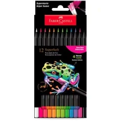 Lapis Cor 12 Cores - Faber Castell SupersofT Neon   Faber Castell