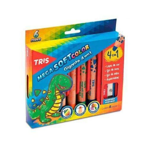 Lápis Cor 4 Em 1 Cores Mega Soft Color - Tris