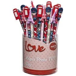 Lápis Graf. C/ Ponteira Love City Topo - Molin