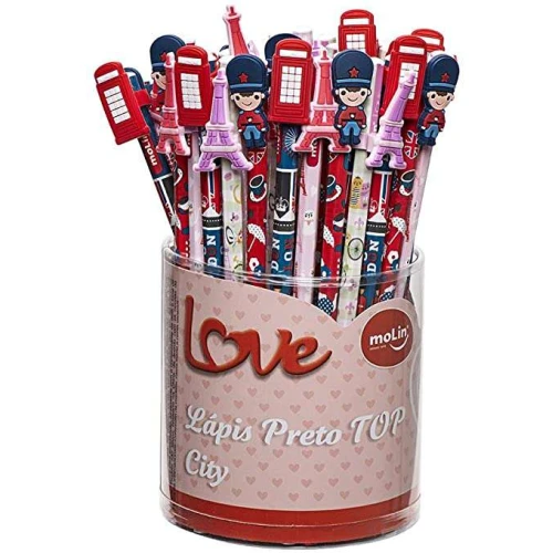 Lápis Graf. C/ Ponteira Love City Topo - Molin Lápis Graf. C/ Ponteira Love City Topo - Molin
