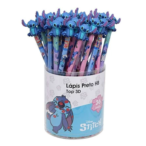 Lápis Grafite com Borracha Topo STITCH 3D - Molin