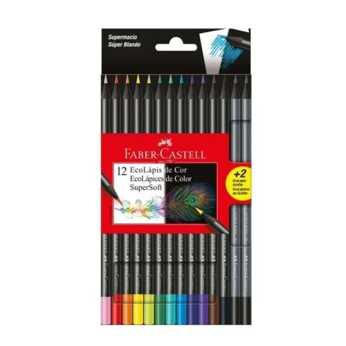 Lápis de Cor 12 Cores - Faber Castell Supersoft