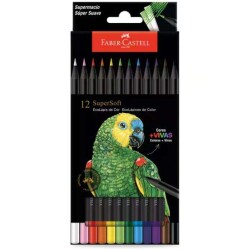 Lápis de Cor 12 Cores Vivas - Faber Castell Supersoft