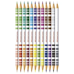 Lápis de Cor Bicolor - 12 unidades com 24 cores + 2 Ecolápis Grafite