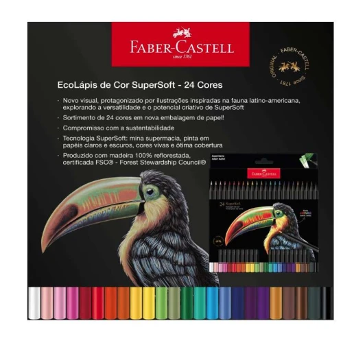 Lápis de Cor Ecolápis Supersoft 100 cores  Faber-Castell