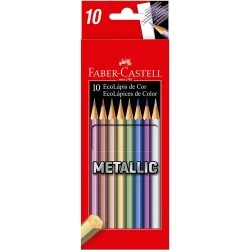 Lápis de Cor Metallic Faber Castell com 10 Cores