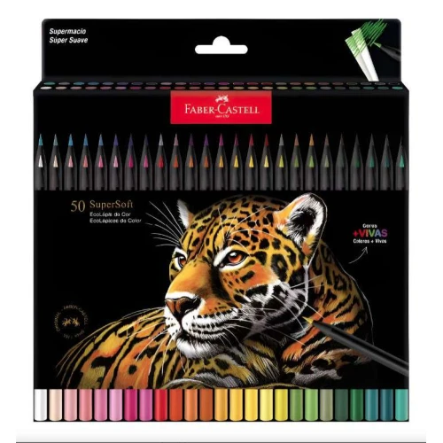 Lápis de Cor Supersoft - 50 Cores Faber Castell