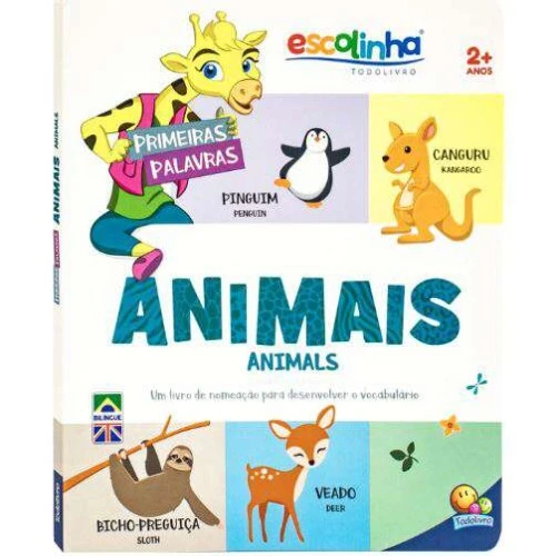 Livro Aprendizados Bilíngues - Escolinha: Animais