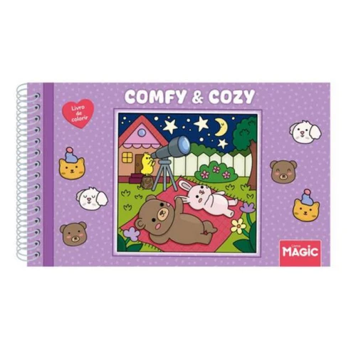 Livro Colorir - Bobbie Goods Comfy e Cozy Capa Dura Espiral 96 Folhas -Magic Kids