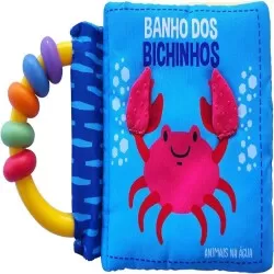 Livro De Pano Chocalho - Banho Dos Bichinhos
