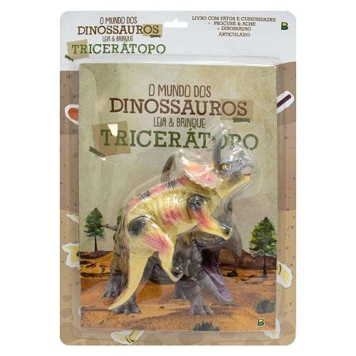 Livro Leia e Brinque - O Mundo dos Dinossauros - Tricerátopo