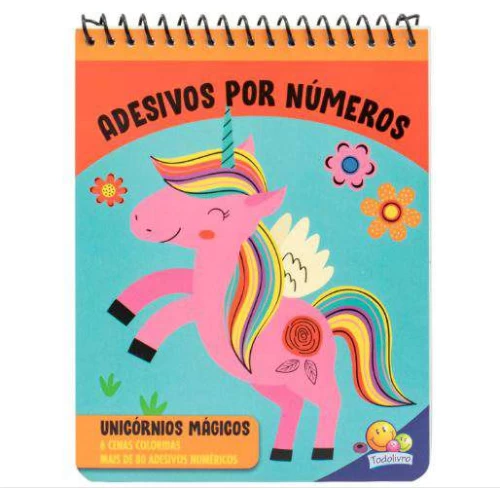 Livro de Atividades Infantil - Adesivos por Números: Unicórnios Mágicos