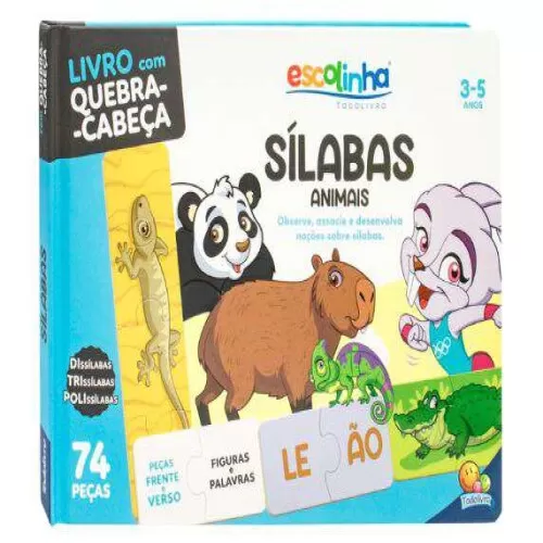 Livro de Atividades Infantil - Escolinha Sílabas Animais