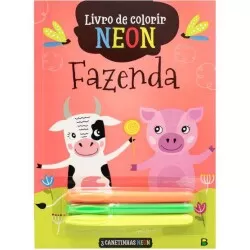 Livro de Atividades Infantil - Kit Caetinhas Neon Fazenda