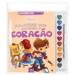 Livro de Atividades Infantil - Kit Brincando com Aquarela Palavras que Aquecem o Coração