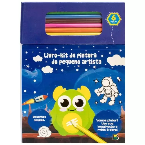 Livro de Atividades Infantil - Kit Colorir - Azul