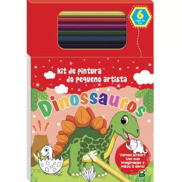 Livro Infantil Cores Em Ação! Dinossauro Para Colorir - Brasileitura