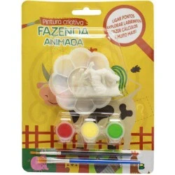 Livro de Atividades Infantil - Kit Pintura Criativa Fazenda Animada