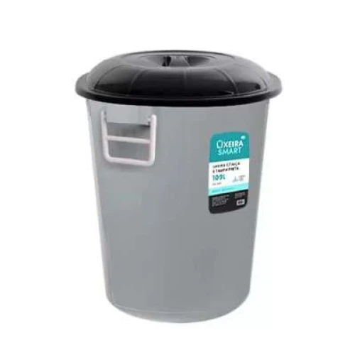 Lixeira Plástica 109 litros Preta Com Tampa 109LT- Plásticos MB