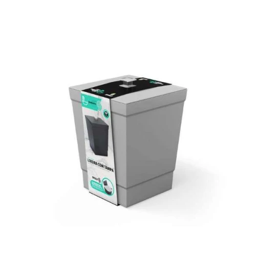 Lixeira Plástica 6,5L Com Tampa Stolf Cinza