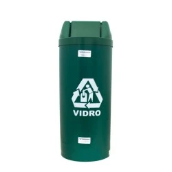 Lixeira Plástica Bralimpia Verde Vidro 23 Litros