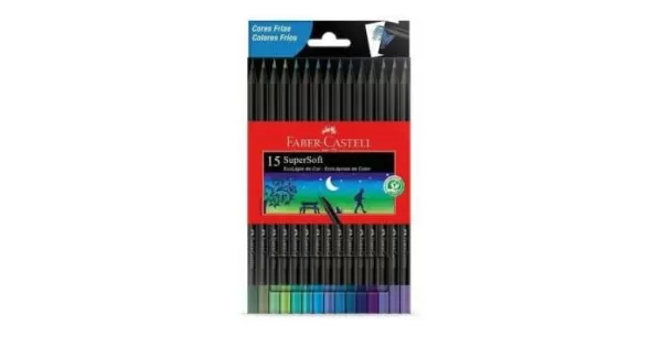 Lápis De Cor Faber-Castell Super Soft 15 Cores Frias