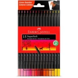 Lápis Cor 15 Cores Quentes - Faber Castell Supersoft