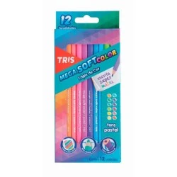 Lápis de Cor 12 Cores Mega Soft Tom Pastel - Tris